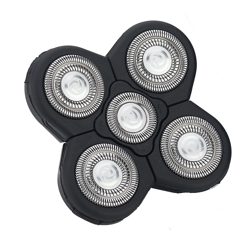 Men Electric Shavers Replacement Heads 5 in 1 Razor Replaceable Alternate Floating Washable Blade Trimmers Head (Black-1pcs) Black-1pcs