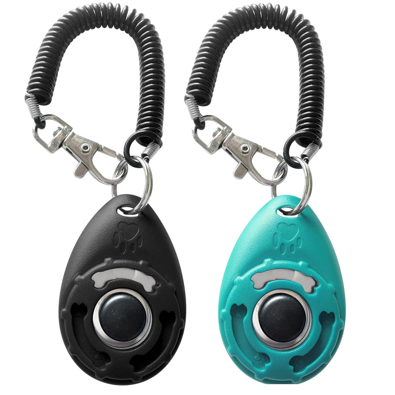 Pet Training Clicker with Wrist Strap - Dog Training Clickers (New Black + Blue) - PawsPlanet Australia