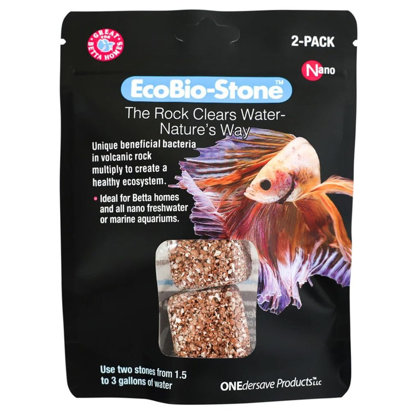 Aquarium Stone for Natural Water Clarification and Odor Removal Featuring Beneficial Bacteria (Nano) 2 Pack Nano - PawsPlanet Australia