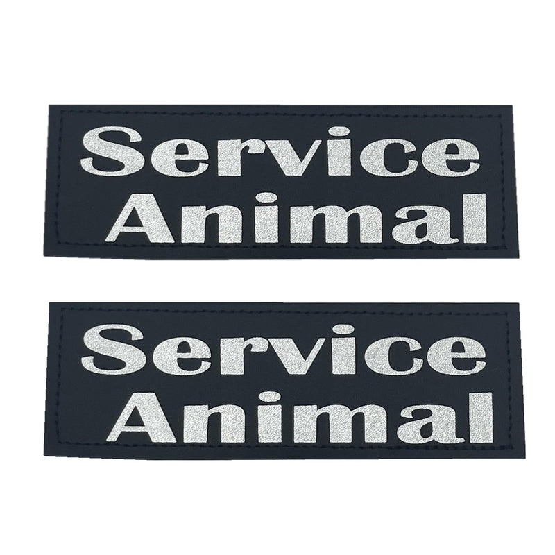 Removable Dog Patches for Vests & Harness-Reflective/White Letter/2 Pack (Service Animal, Large(2 x 6)) Service Animal Large( 2 x 6") - PawsPlanet Australia