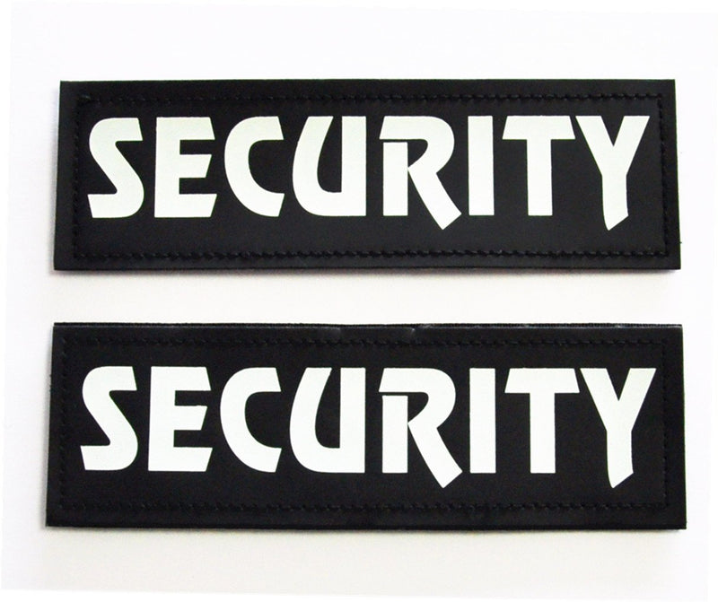 Removable Dog Patches for Vests & Harness-Reflective/White Letter/2 Pack Security) Large( 2 x 6") - PawsPlanet Australia