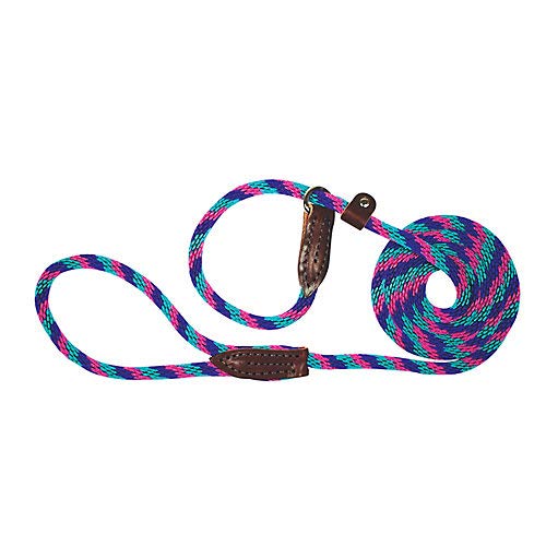 British Rope Slip Dog Lead 6ft Purple/Berry/Teal - PawsPlanet Australia