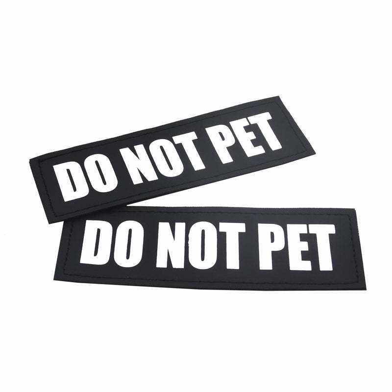 2 Pack Reflective Service Dog Patches with Hook Back for Pet Collar Vest Harness - 3 Sizes S DO NOT PET - PawsPlanet Australia