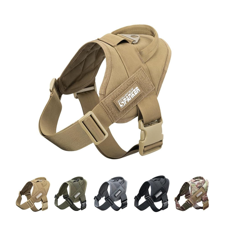 EXCELLENT ELITE SPANKER Tactical Dog Vest Training Military Patrol Service Dog Harness Easy Control Adjustable No-Pull Nylon Pet Harness with Handle for Small Medium Large Dogs(COB-XS) XS Coyote Brown - PawsPlanet Australia