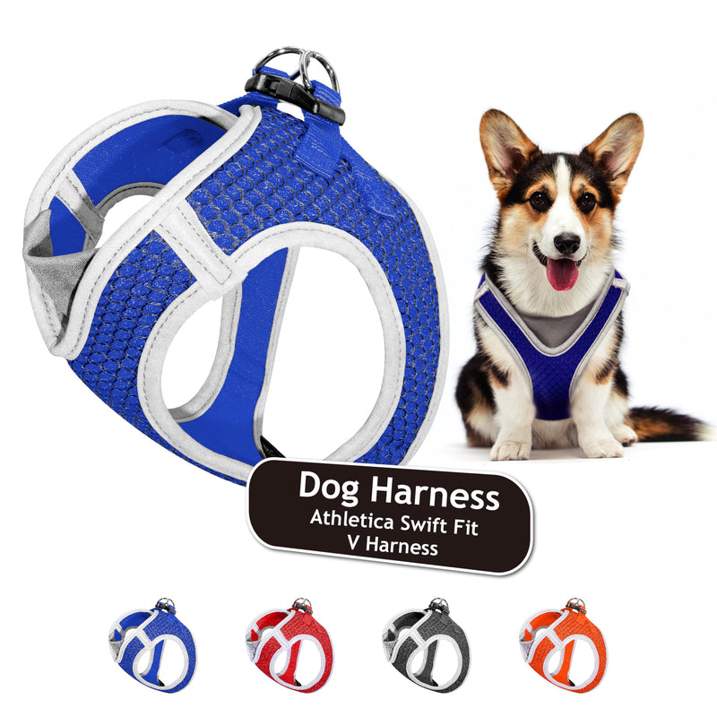 Dog Harness (Chest 20.5"-22", Weight 20–25 lbs) Athletica Adjustable Heavy Duty No Choke Puppy Vest for Small Dogs Lightweight Air Mesh, Reflective, Puppy Essentials – Blue, X-Large X-Large (Chest: 20.5-22") - PawsPlanet Australia