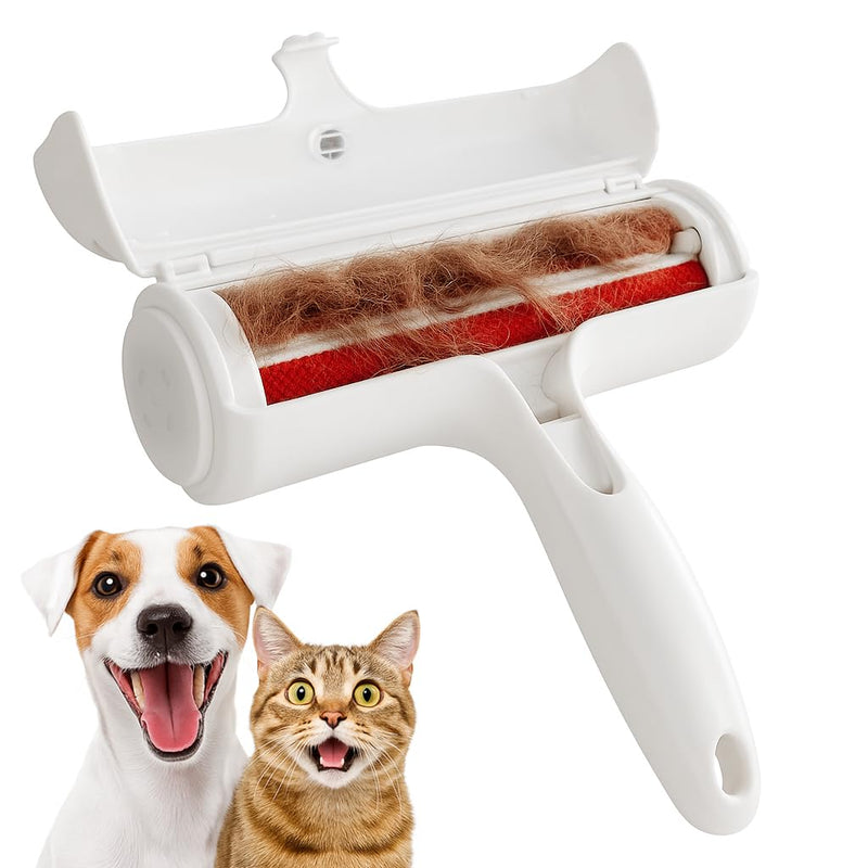 Nado Care Pet Hair Remover Roller - Lint Roller for pet Hair - Self Cleaning Dog & Cat Hair Remover - Remove Dog, Cat Hair from Furniture, Carpets, Bedding, Clothing and More. White - PawsPlanet Australia