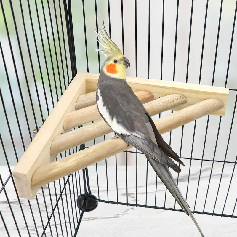 Litewoo Bird Perch Corner Platform Stand Shelf for Birds Budgie Parakeet Cockatiel Conure Cockatoo（Ladder） Ladder - PawsPlanet Australia