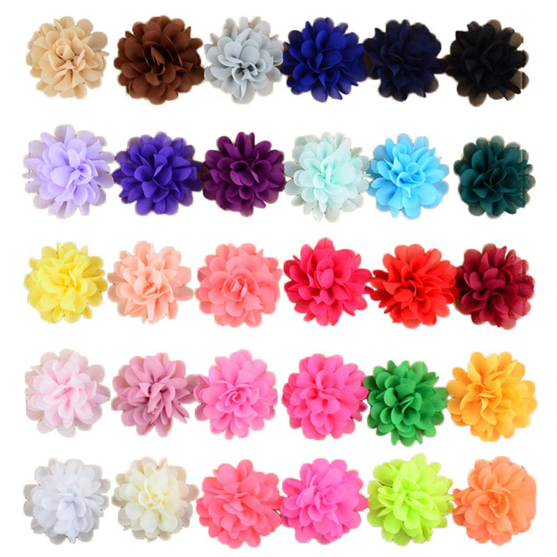 PET SHOW 30pcs/Pack 2.8" Plain Pet Puppies Collar Embellishment Flowers Bows Attachment Small Medium Large Dogs Cats Collar Charms Accessories Slides - PawsPlanet Australia