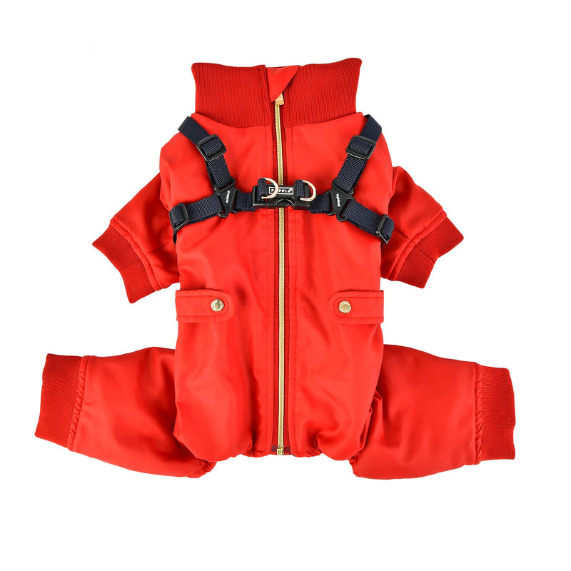 Puppia Garnet Jumpsuit - Red - Small Red_Garnet - PawsPlanet Australia