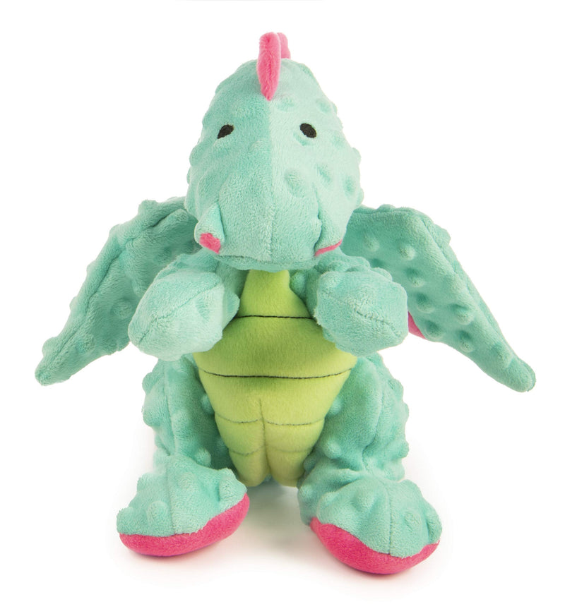 goDog Dragons with Chew Guard Technology Durable Plush Squeaker Dog Toy, Large, Seafoam, Plush Dog Toy Bubble Plush Dragon - Seafoam - PawsPlanet Australia