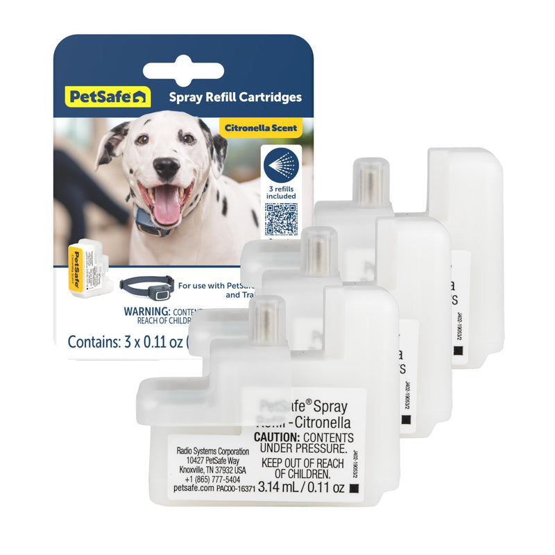 PetSafe Spray Refill - Citronella - No-Mess Replacement Cartridges Spray Dog Bark Collar Remote Training Collar - Refill Cartridge Only - 3-Pack - PAC00-16371 - PawsPlanet Australia