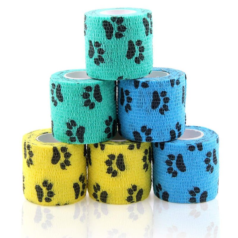 AUPCON Vet Wrap Cohesive Bandages Bulk Self Adhesive Bandage Wrap Self Adherent Wrap Non-Woven for Dogs Pet Animals & Ankle Sprains & Swelling 2 Inch x 5 Yards (2 Inch Claw) 2 Inch Claw - PawsPlanet Australia