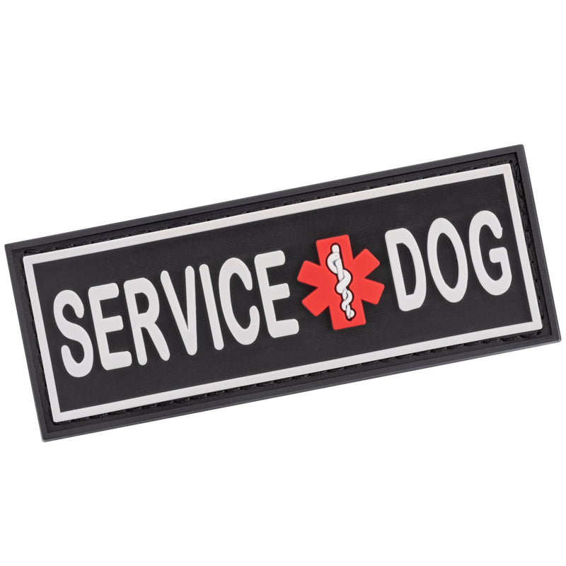 Dogline Service Dog Patch for Harness and Vest Removable 3D Rubber Patches Hook Backing for Small or Large Working Dogs - PawsPlanet Australia