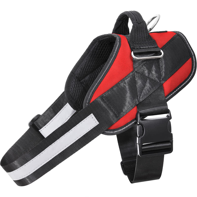 Bolux Over Head Dog Harness, Easy On and Off Pet Vest Harness, Reflective Breathable and Easy Adjust Pet Halters with Nylon Handle for Small Medium Large Dogs, Red, L Large (Pack of 1) - PawsPlanet Australia