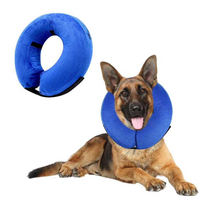 VST Comfortable Inflatable Cone Collar for Dogs,Adjustable Soft Pet Recovery Collar Prevent Pets from Touching Biting Scratching at Injuries Wounds (L) L - PawsPlanet Australia