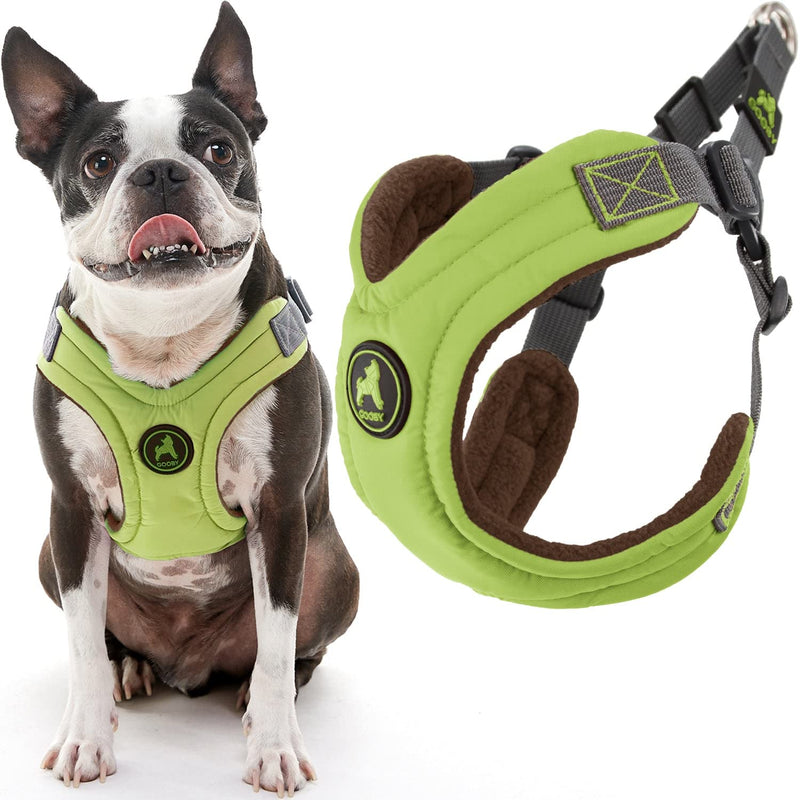 Gooby Escape Free Memory Foam Harness - Green, Large - No Pull Step-in Small Dog Harness with Four Point Adjustment - Perfect on The Go Dog Harness for Medium Dogs No Pull and Small Dogs Large Chest (16.5~24.25") - PawsPlanet Australia