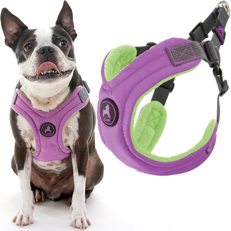 Gooby Escape Free Memory Foam Harness - Purple, Medium - No Pull Step-in Small Dog Harness with Four Point Adjustment - Perfect on The Go Dog Harness for Medium Dogs No Pull and Small Dogs Medium Chest (14.25~21.5") - PawsPlanet Australia