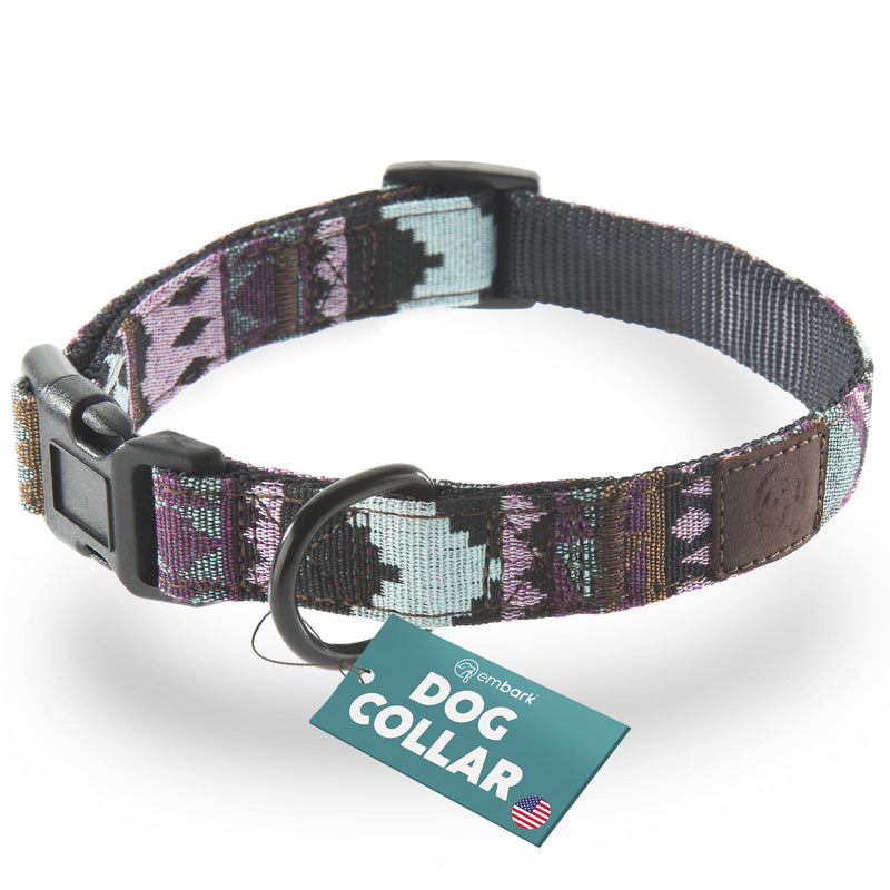 Embark Adventure Medium Dog Collar – Stylish, Durable Nylon, Adjustable & Comfortable, Strong Buckle Aztec