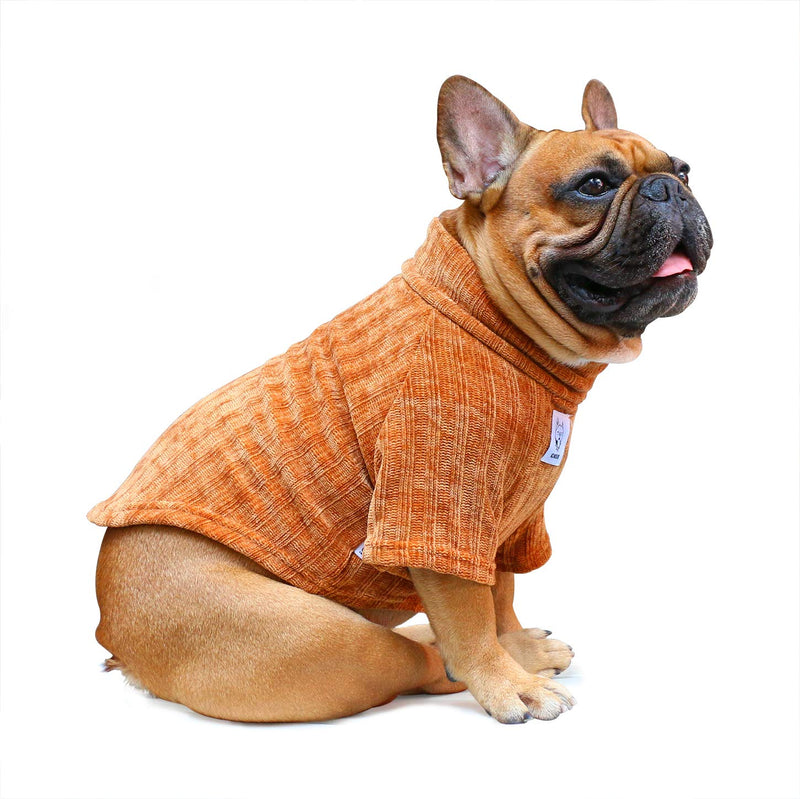 iChoue Pet Dog Winter Warm Sweater Clothes Turtleneck for English Bulldog Boston Terrier Corduroy Cold Weather Pullover Coat Shirt - Coffee/XLarge Corduroy Coffee X-Large ( 45 - 55 lbs ) - PawsPlanet Australia