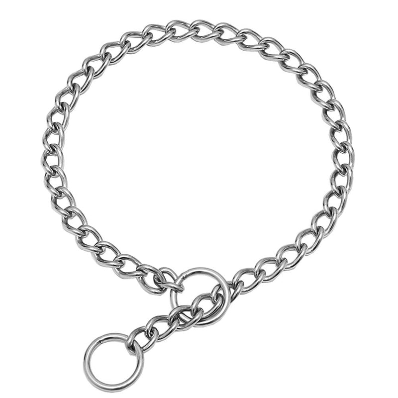 SGODA Chain Dog Training Choke Collar, 304 Stainless Steel, Total Length 24 in, 3.5 mm 23", 3.5mm - PawsPlanet Australia