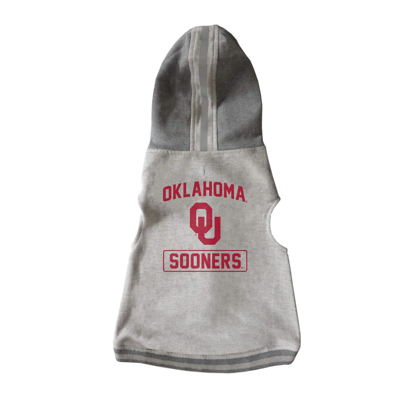 Littlearth NCAA Unisex NCAA Pet Hooded Crewneck with Team Logo and Name Oklahoma Sooners XS (Neck: 12", Girth: 10"-14", Back: 12") Team Color - PawsPlanet Australia