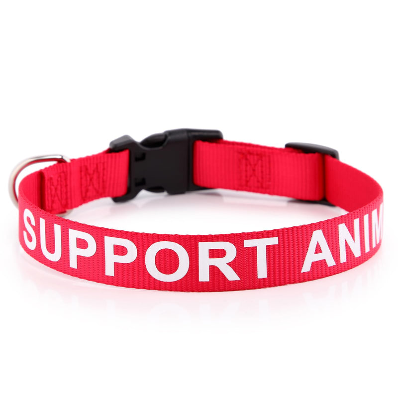 Plutus Pet Support Animal Collar,Printed in Large Letters on Nylon Webbing,Prevents Accidents by Warning Others of Your Dog in Advance,Two Colors,Four Sizes,Neck 8-12 inch,Extra Small,Red RED-ESA XS (8"-12")×5/8"