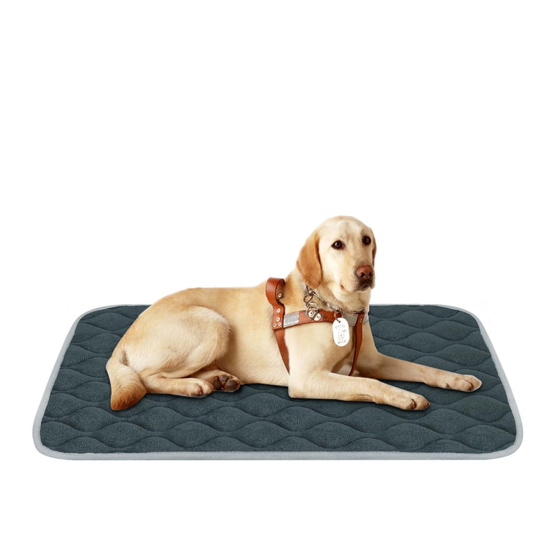 furrybaby Dog Bed Mat Flat Crate Mat with Anti-Slip Bottom Machine Washable Pet Kennel Pad for Dog Sleeping (L 42x28'', Grey Mat) 42.0"L x 28.0"W x 0.7"Th - PawsPlanet Australia