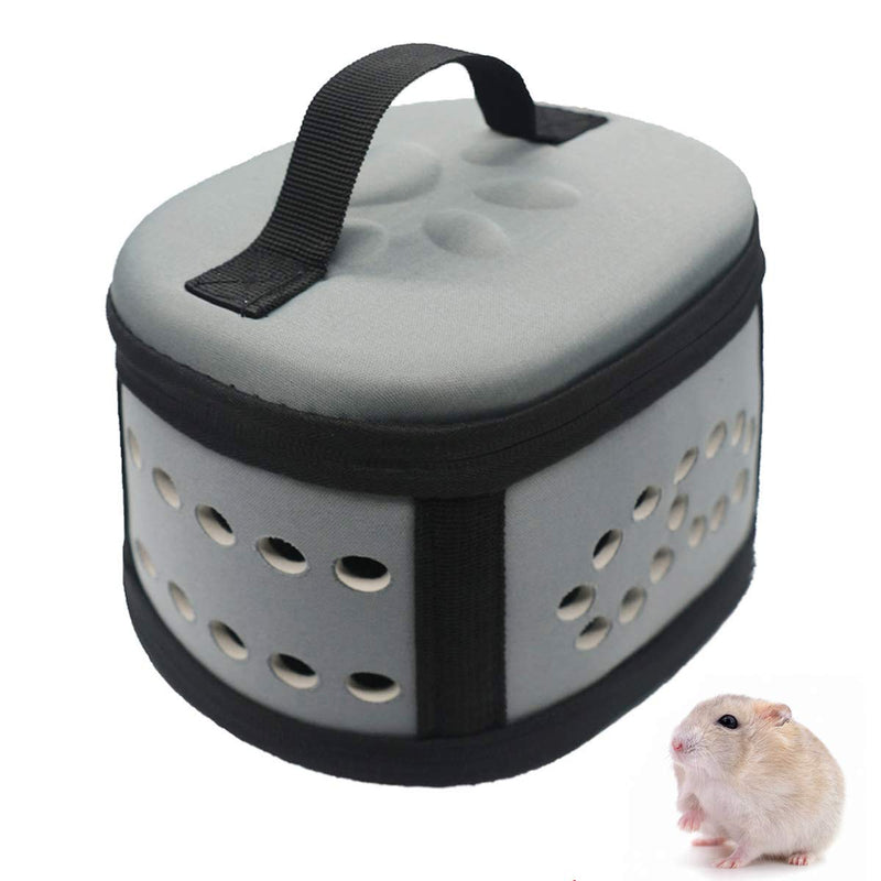 Portable Small Animal Guinea Pig Hedgehog Hamster Carrier Bag Box with Soft Mat Zipper Breathable Small Guinea Pig Chinchillas Hamster Hedgehog Car Carrier Case Handbag for Small Animals Carriers Grey