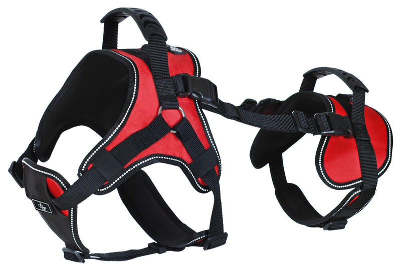 Doggie Stylz Multi-Functional Full-Body Lifting Dog Harness Vest, Designed for Front-Only, Rear-Only or Full-Body Dog Lifting. Please Measure Your Dog Before Ordering. Girth 25-33" Red - PawsPlanet Australia
