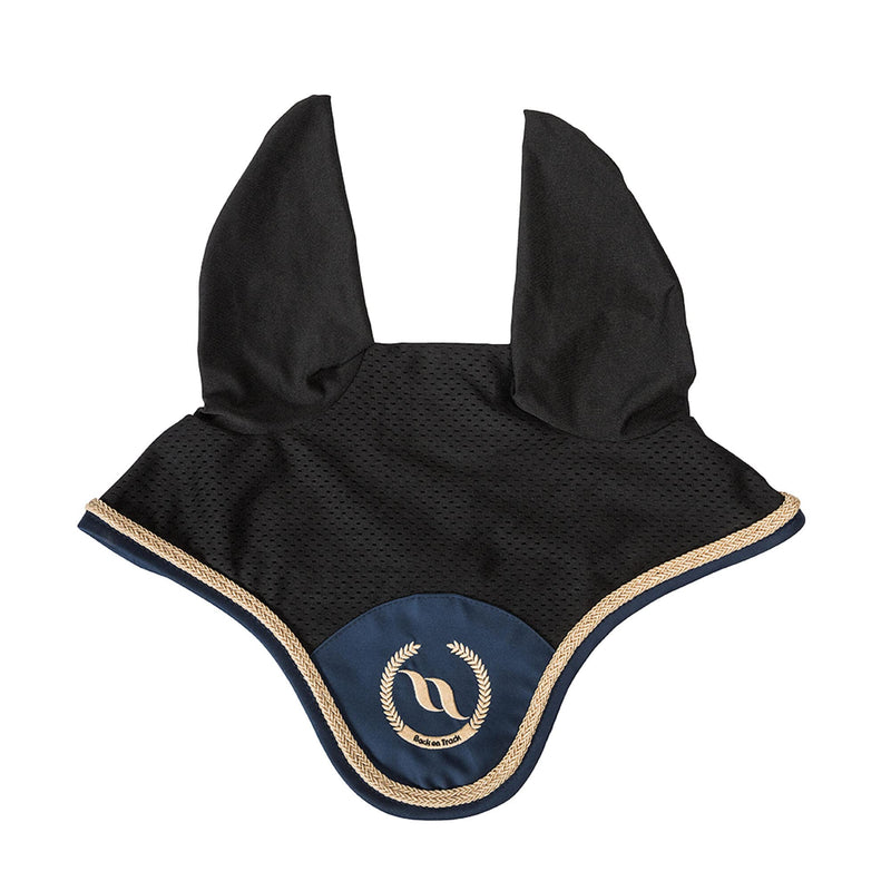 BACK ON TRACK Nights Collection Breathable Mesh Elastic Protective Horse Fly Bonnet with Welltex Technology, Blue Nights, Full - PawsPlanet Australia