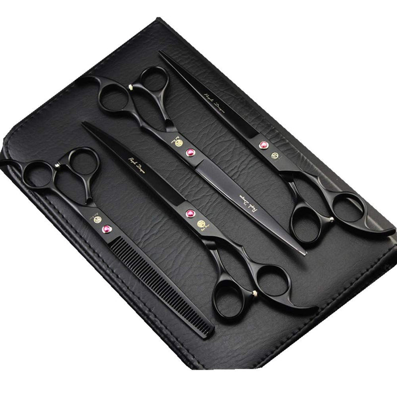 Purple Dragon 8 Inch Professional Pet Grooming Scissors Sets Dog Grooming Shear 1 Pc STRAIHT & 1 PcTHINNING & 2 Pcs Curved Scissors - PawsPlanet Australia