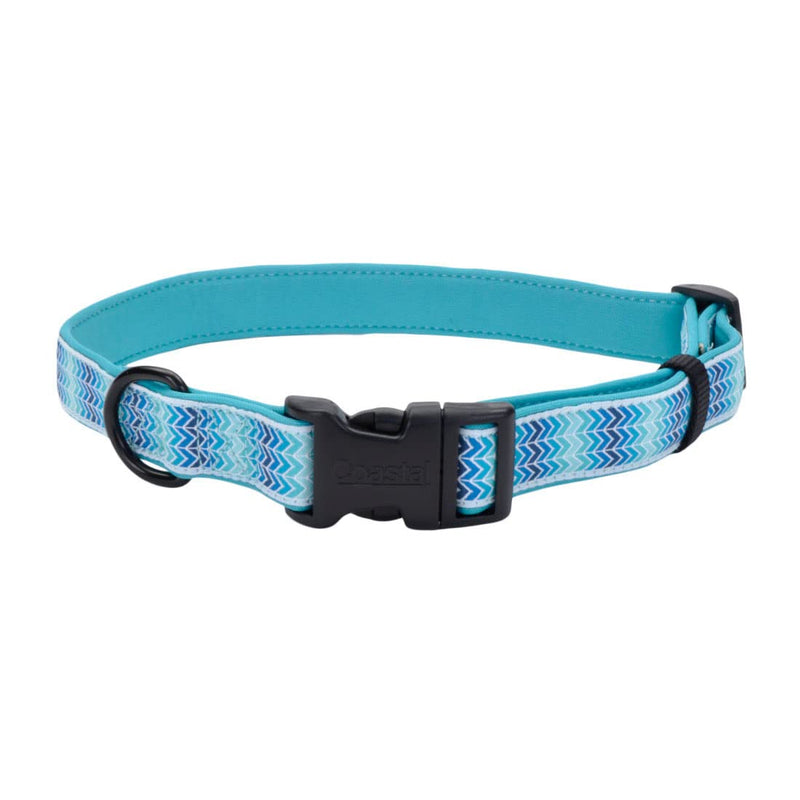 Coastal Pet - Ribbon - Weave Collar, Teal Gradient Chevrons, 5/8" x 08"-12" 5/8" x 08"-12" (Pack of 1) - PawsPlanet Australia