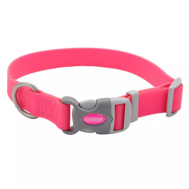 Coastal Pet - Pro Adjustable Waterproof Dog Collar with Waterproof Coated Webbing - Fuschia - 3/4” x 10"-14” 3/4" x 10"-14" (Pack of 1) Fuscia - PawsPlanet Australia