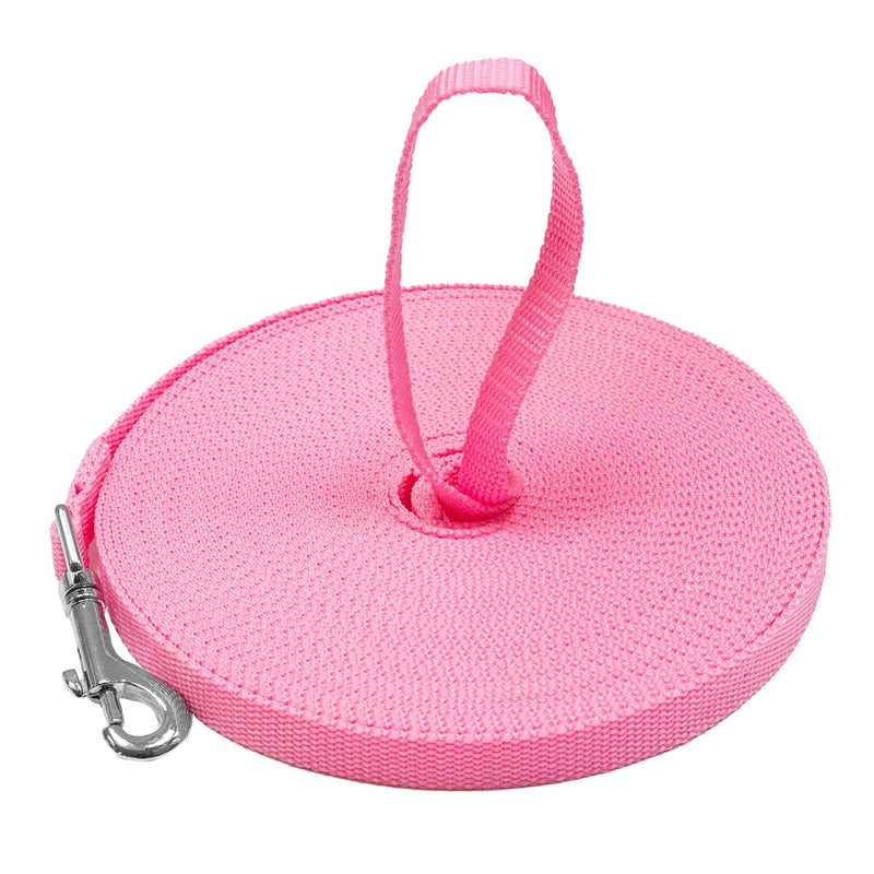 Downtown Pet Supply - Long Dog Leash - 50 ft Pink Nylon Dog Training Leash for Recall & Obedience 50 Foot - PawsPlanet Australia