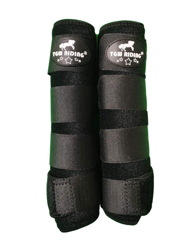 TGW RIDING Horse Sports Medicine Boots Horse Sport Boots Horse Leg Wraps One Pair Black Small