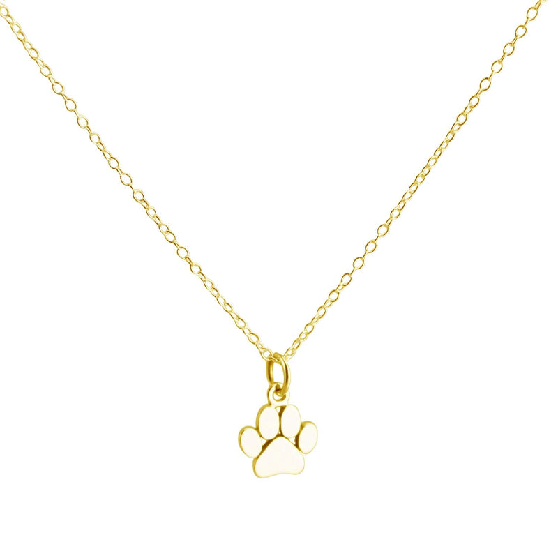 Cute Paw Print Pendant Necklace Dog Necklace Cat Dog Two Tone Pubby Pet Animals Necklace for Women 18'' gold - PawsPlanet Australia
