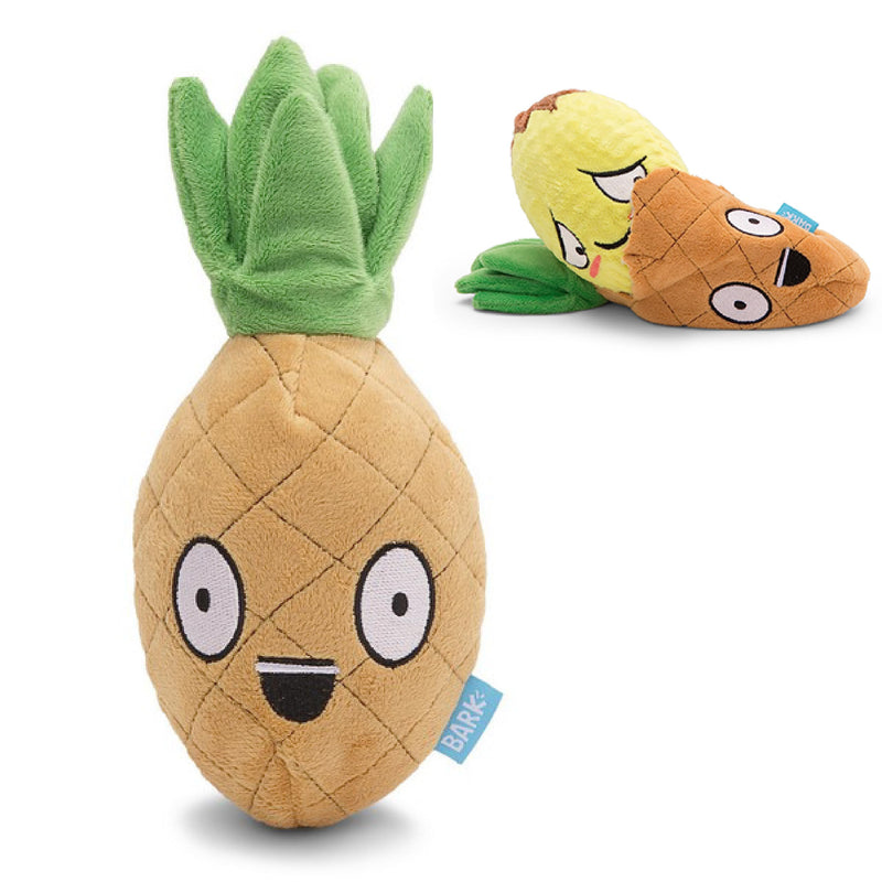 BARK Dog Toy 2 in 1 Interactive - Plush Exterior with Squeaker & Crinkle Material, Tearable Dog Toy with Squeaky Spikey Ball Inside, Ideal for Toy Destroyers | Penny The Pineapple, Large - PawsPlanet Australia