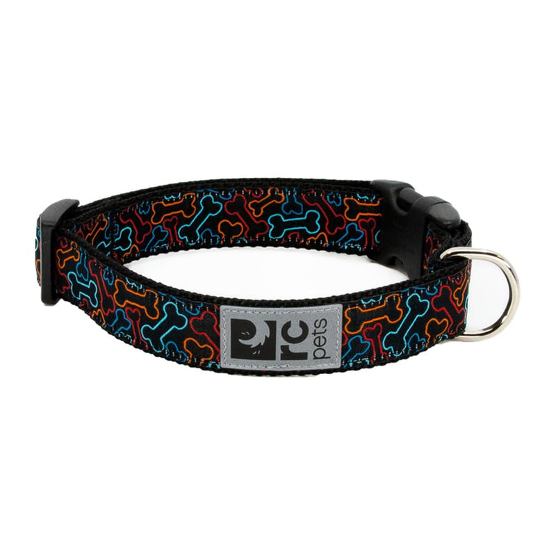 RC Pets 5/8 Inch Adjustable Dog Clip Collar, X-Small, Bones