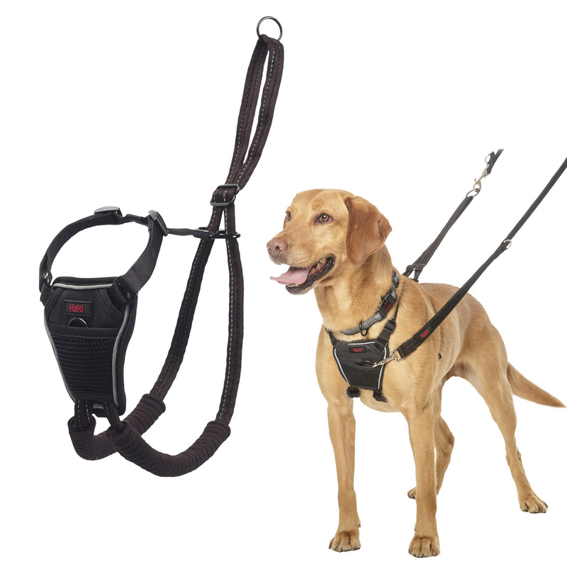 HALTI No Pull Harness - To Stop Your Dog Pulling on the Leash. Adjustable, Lightweight and Easy to Use. Reflective Dog Training Harness for Medium Dogs (Size M) Black - PawsPlanet Australia