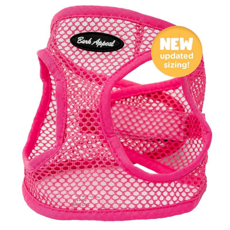 Bark Appeal Pink Netted Step-in Dog Harness for XS to Small Sized Pets – Updated Sizing, Remeasuring is Essential – Soft Netted Mesh – Anti-Choke with Adjustable Strap & Heavy Duty Clip – S Pink Textured S (12-13.5” Chest) - PawsPlanet Australia