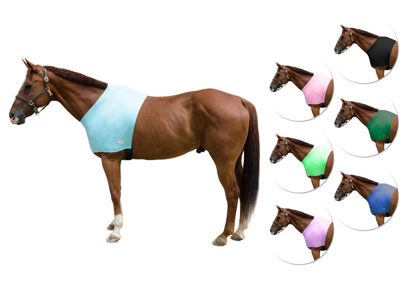 Derby Originals Comfort Stretch Lycra Sleazy Horse Shoulder Guard Caribbean Blue Large Horse (78" - 82") - PawsPlanet Australia