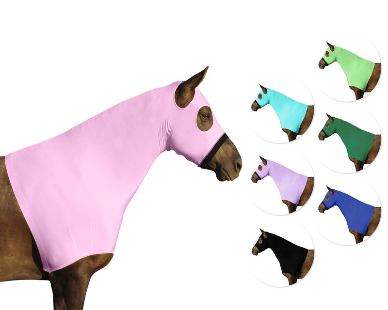 Derby Originals Comfort Stretch Lycra Sleazy Horse Hood Soft Pink Large (72-78") Large (72-78") - PawsPlanet Australia