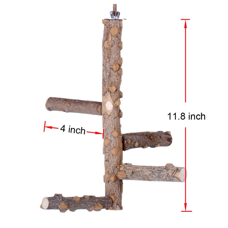 Bird Perch Nature Wood Stand for 3-4pcs Small Medium Parrots (S) S - PawsPlanet Australia