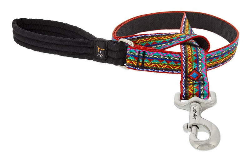 Dog Leash by Lupine 1" Wide El Paso Design 4-Foot Long with Padded Handle - PawsPlanet Australia