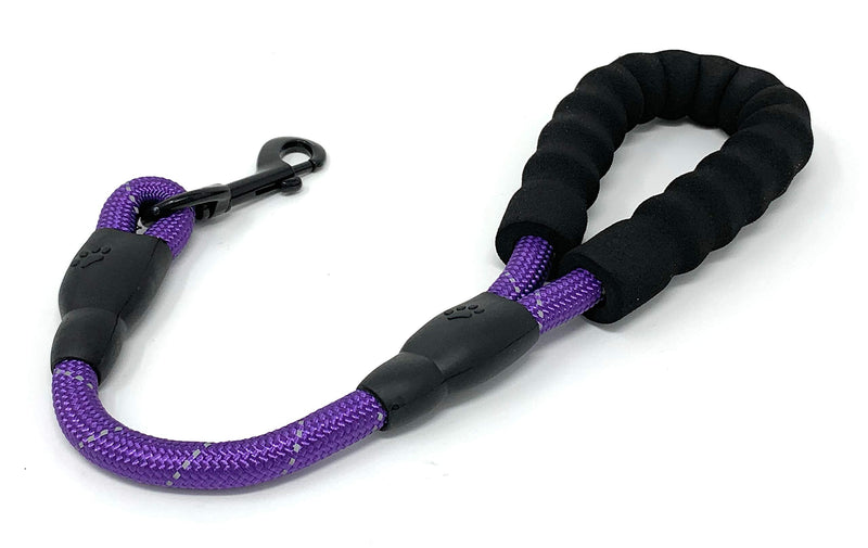 STJ Company Short Training Traffic Leash for Dogs l Teach Them to Walk Without Pulling l 18 Inch Rock Climbing Rope with Swivel Metal Snap-Bolt l Take Your Pup Near Crowds (18, Purple) 18" - PawsPlanet Australia