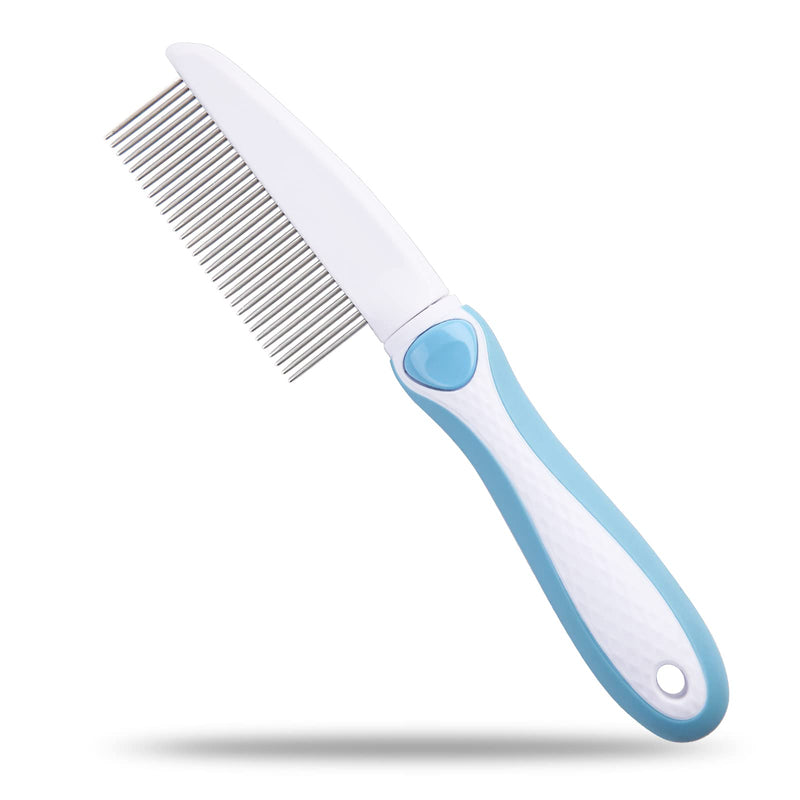 Professional Stainless Steel Grooming Comb for Dogs & Cats - Detangler for Long/Curly Hair, Removes Tough Mats, Knots & Tangles - Pain-Free Undercoat Deshedding Tool for DIY Pet Grooming - PawsPlanet Australia