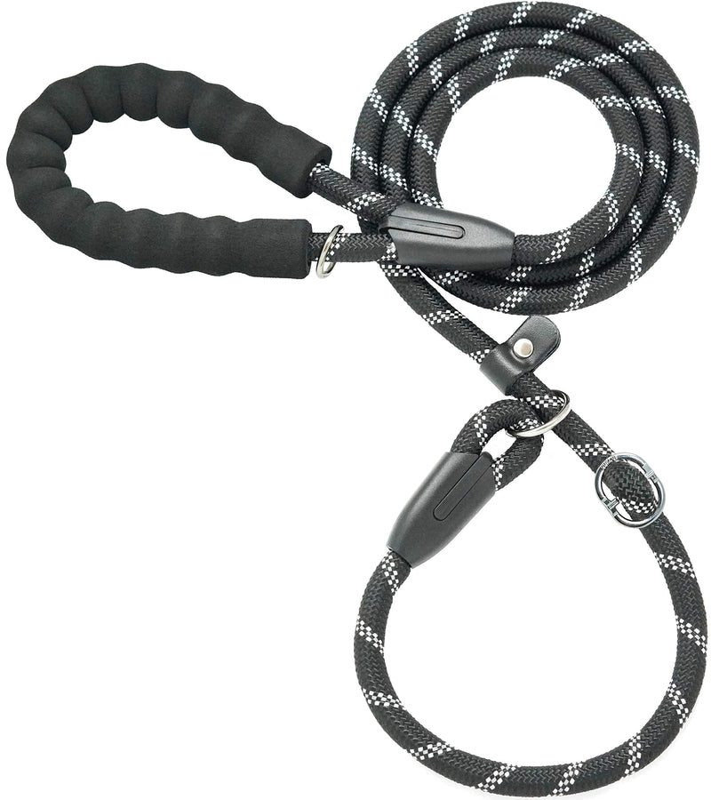 iYoShop Durable Slip Lead Dog Leash with Padded Handle and Highly Reflective Threads, No Pull Dog Training Leash, (1/2" x 6 FT, Black) 1/2" x 6 FT (35~120 lbs.) - PawsPlanet Australia
