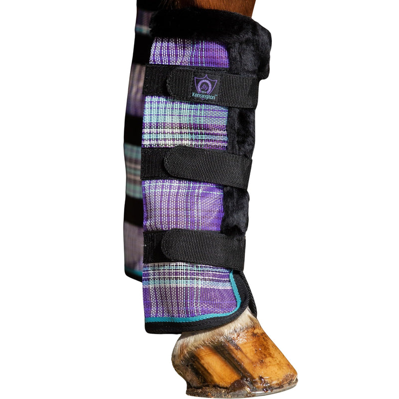 Kensington Protective Products Horse Fly Boots - Fleece Trimmed - Stay-Up Technology - Protection from Insect Bites and UV Rays - Sold in Pairs (2 Boots) Large 2017 - Lavender Mint