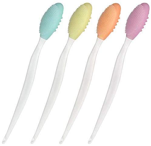 Dog Toothbrush, 4 Packs Silicone Pro Double-Sided Soft Comfort Gentle Dental Brushes Set Kit with 5.7 inches Curved Long Handle for Puppy Small Medium Dogs Cats Most Pet (Set 1) Set 1 - PawsPlanet Australia