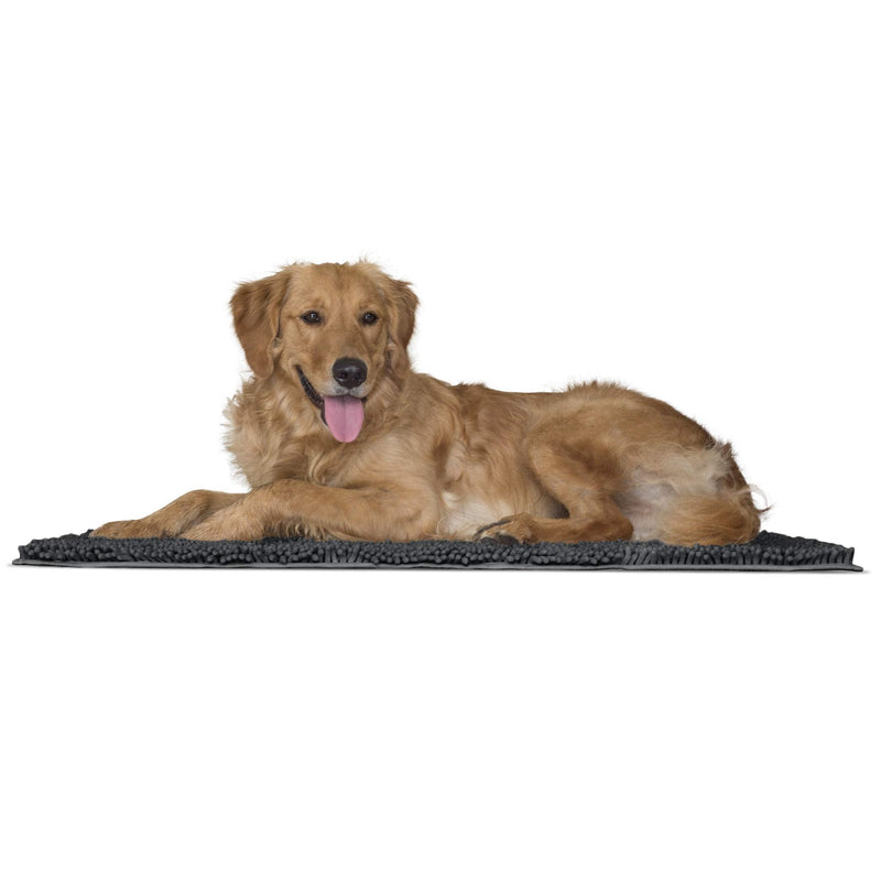 Furhaven 36" x 26" Highly Absorbent Dog Door Mat for Muddy Paws, 100% Washable, Perfect for Entryway, Kitchen, & Bathroom Use - Chenille Shammy Rug - Charcoal (Gray), Large - PawsPlanet Australia